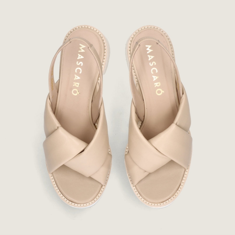 Mascaro Corfu Beige Leather Sandals - Picture 2 of 13
